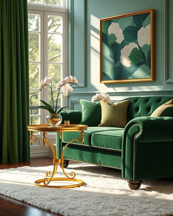 glamorous gold accented tables