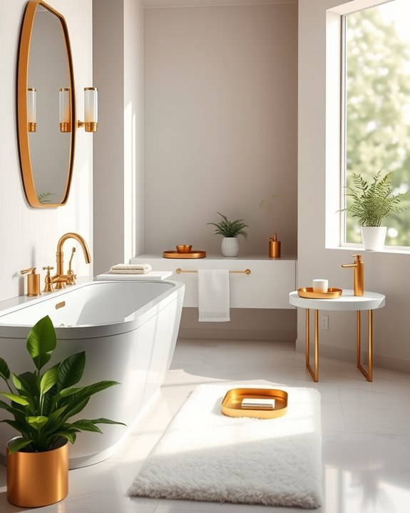 glamorous gold bathroom accents