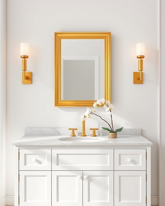 glamorous gold bathroom accents