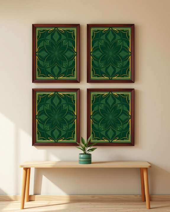 glamorous green art deco prints