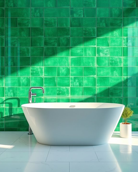 glamorous green tile oasis