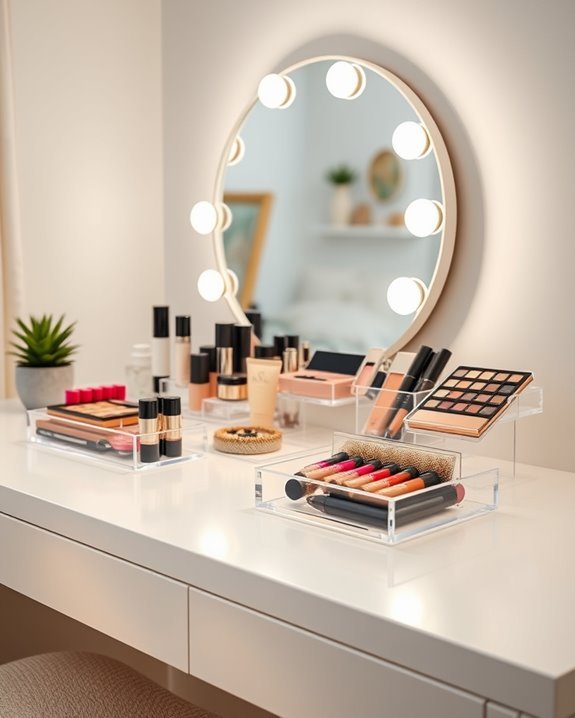 glamorous makeup station setup