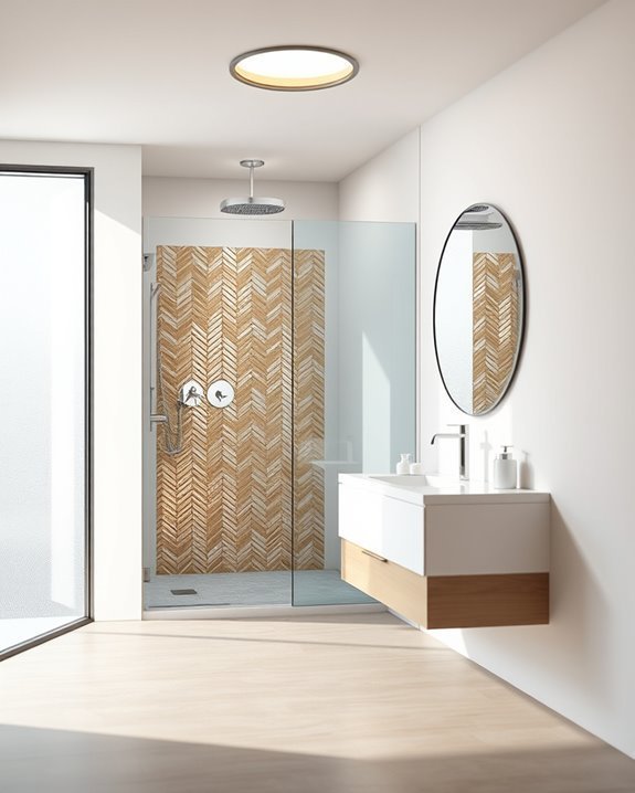 glamorous metallic tile accents