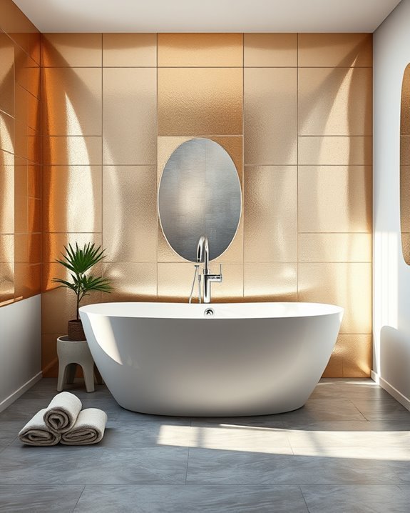 glamorous metallic tile elegance