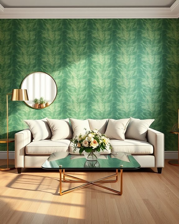 glamorous metallic wallpaper accents