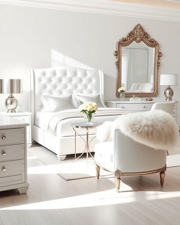 glamorous white furniture accents