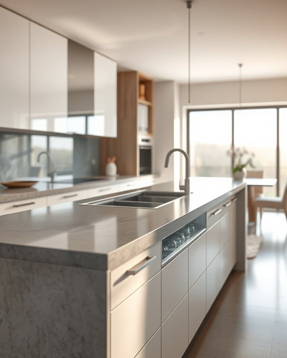 glass infused concrete countertops elegance