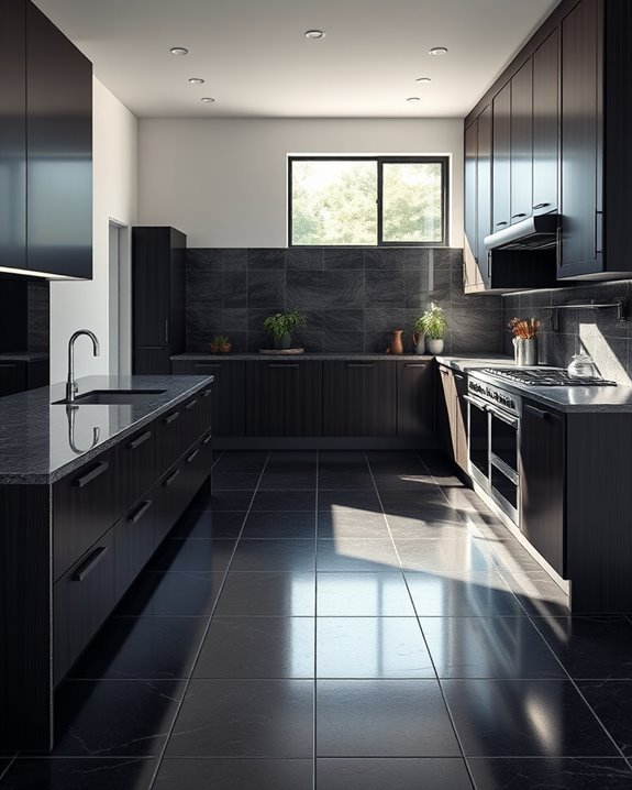 glossy dark tile elegance