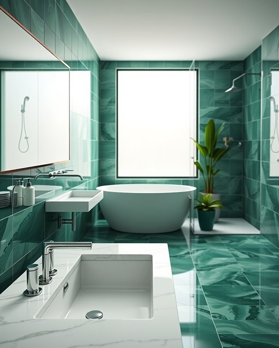 glossy jade green sophistication