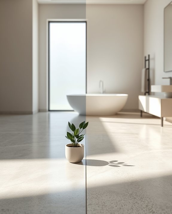 glossy versus matte concrete