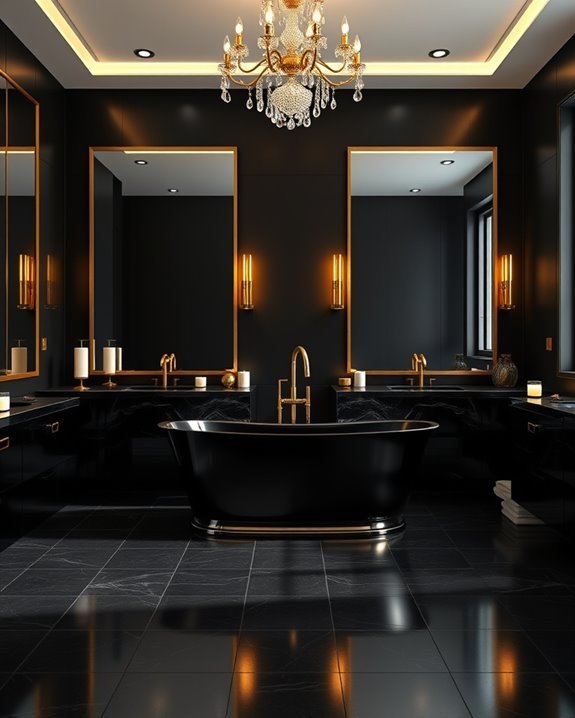 gold and black lighting