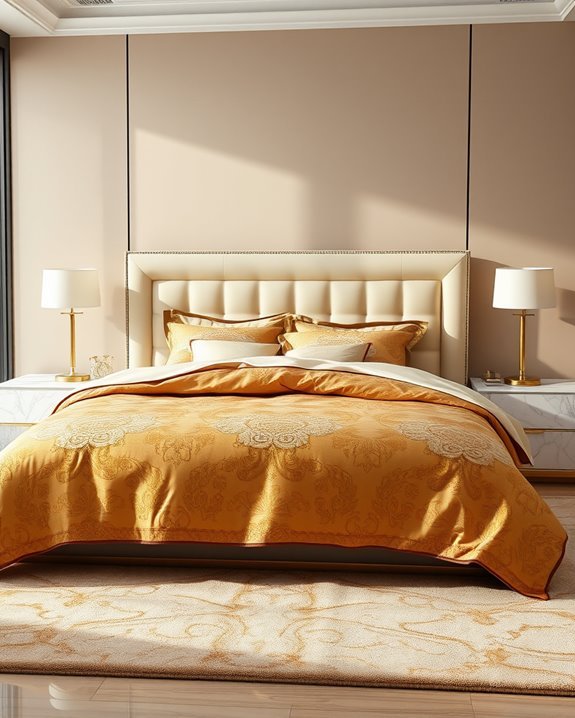 gold and marble bedding elegance