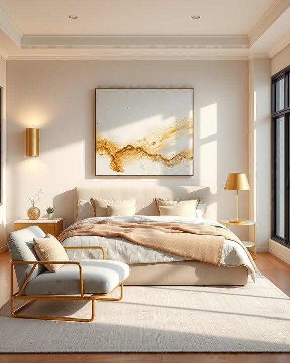 gold artwork elevates ambiance