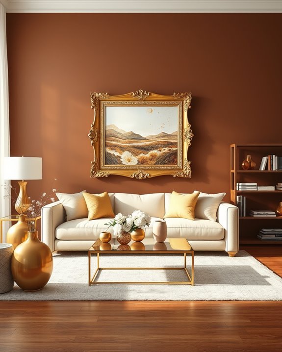 gold artwork enhances elegance