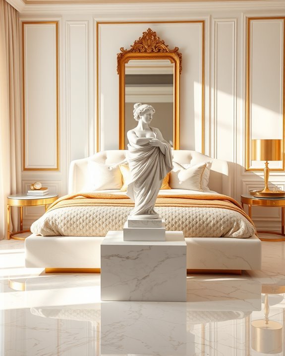 gold chairs and marble