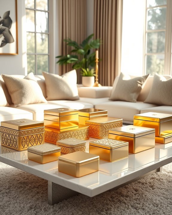 gold decorative storage solutions