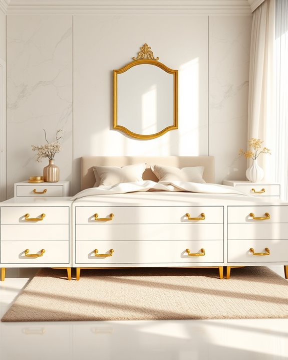 gold hardware enhances elegance