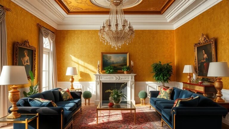 gold wallpaper living room ideas