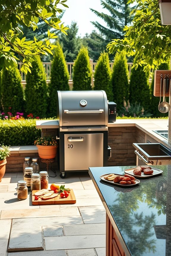 gourmet smoker backyard setup