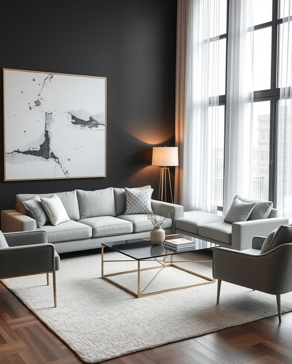 graphite gray contemporary living
