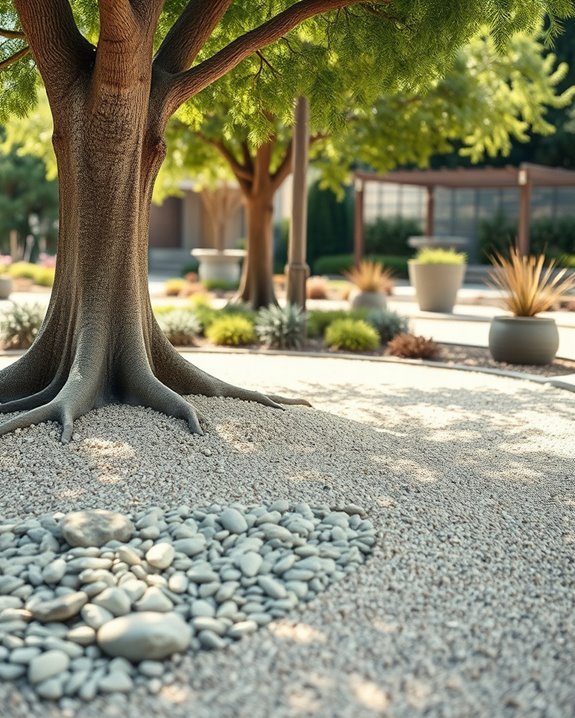 gravel enhances tree aesthetics