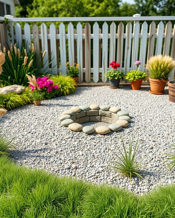 gravel framing for outdoor spaces