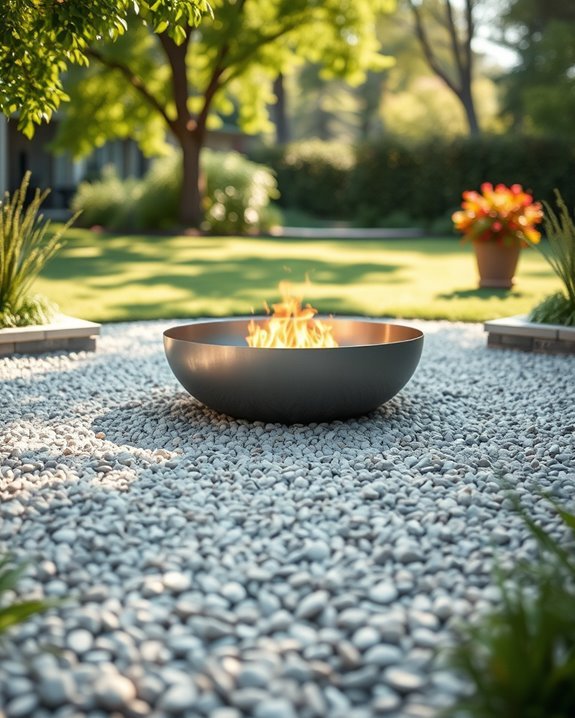 gravel patio fire bowl design