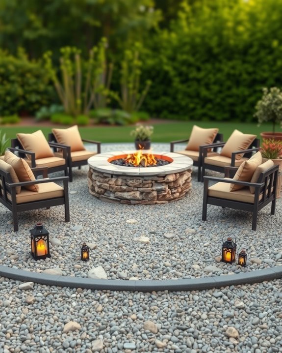 gravel patio fire pit ambiance