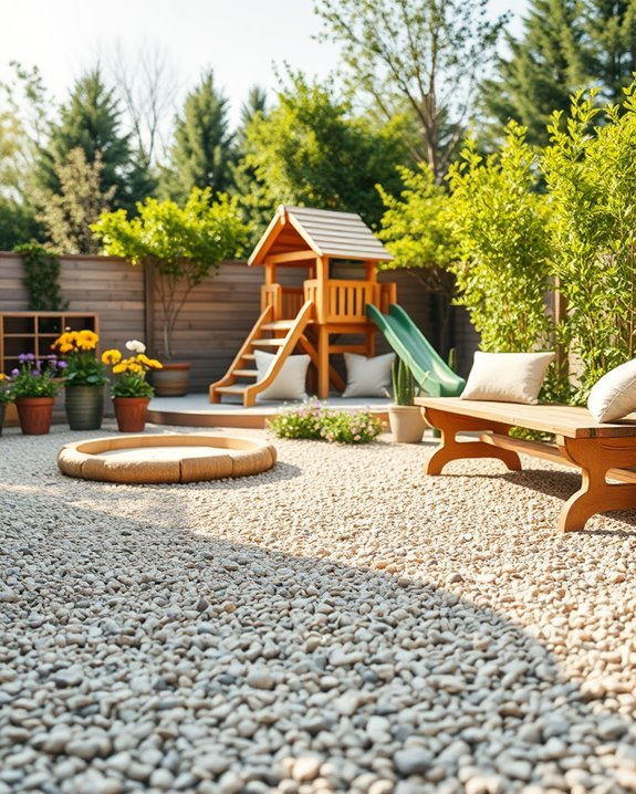 gravel patio for kids