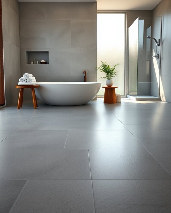 gray tiles enhance warmth