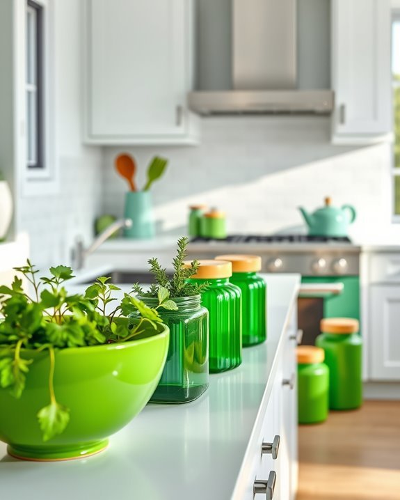 green accessories for kitchens