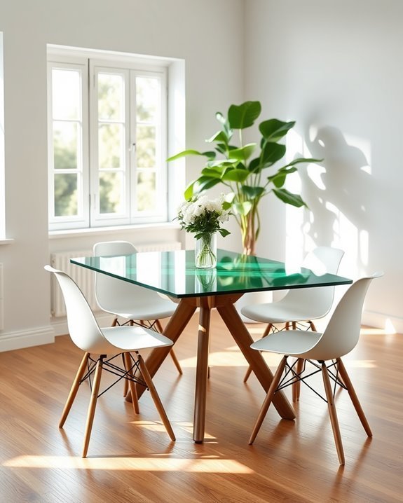 green dining table accents