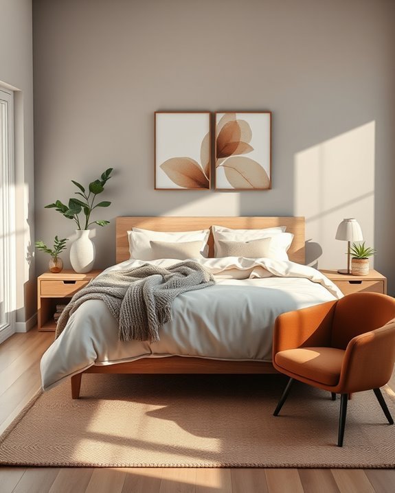 grey walls earthy decor