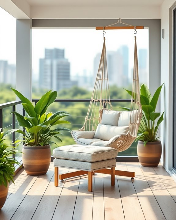 hammock chair and ottoman