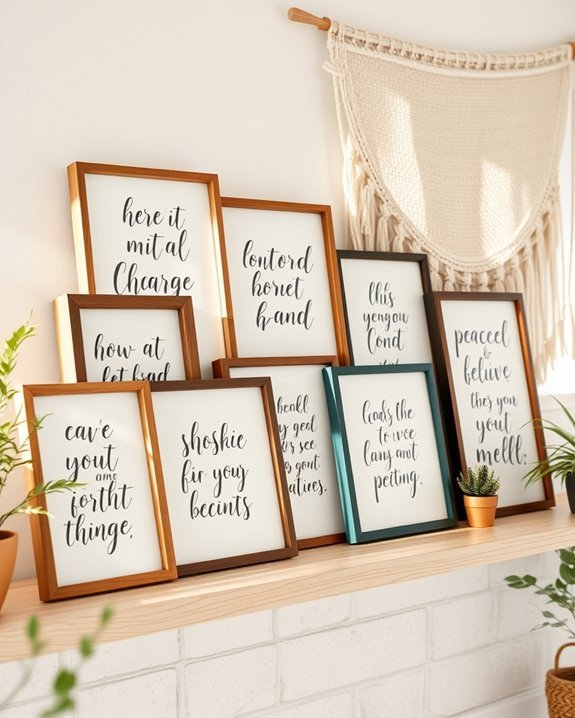 hand lettered quotes enhance decor