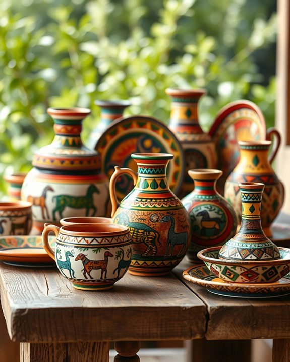 hand painted ceramic decor