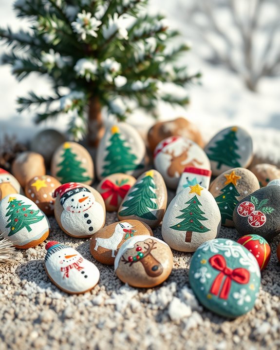 hand painted festive garden decorations