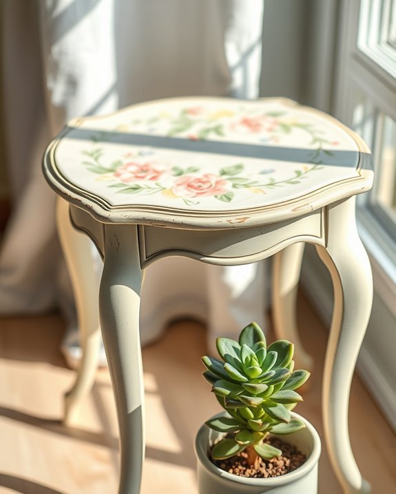 hand painted side table makeover