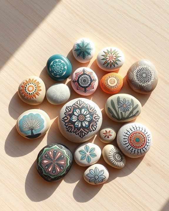 hand painted stone decor creativity