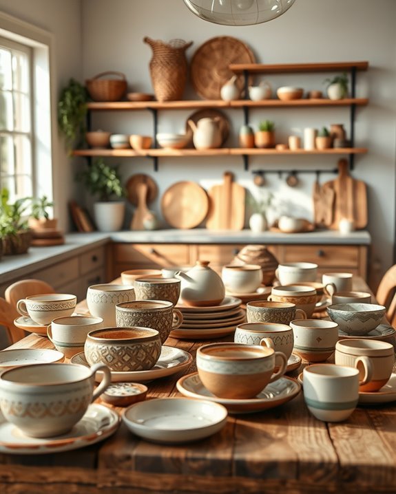 handcrafted dishware enhances dining
