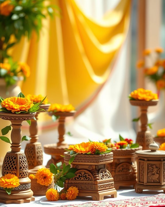 handcrafted tikki stands decor