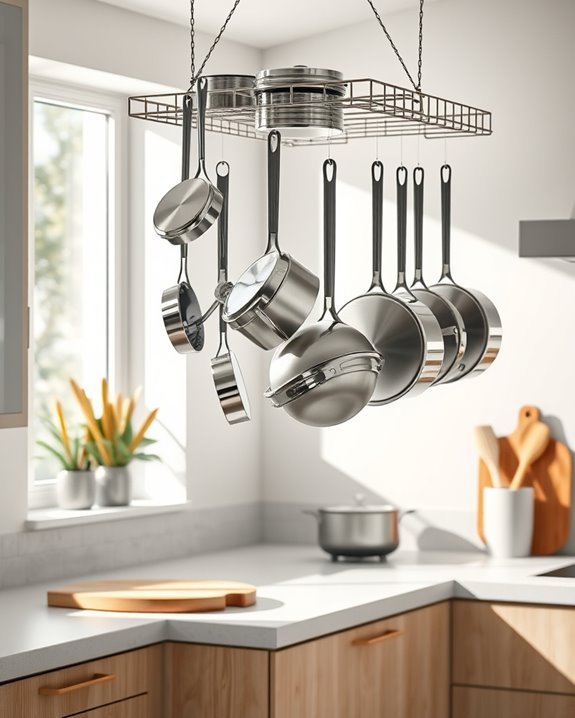 hang cookware for convenience