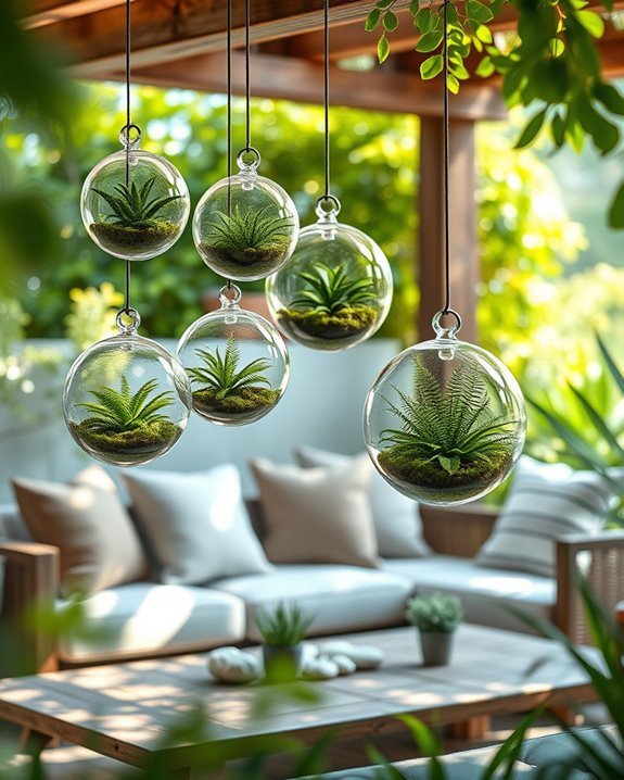 hanging glass terrariums garden