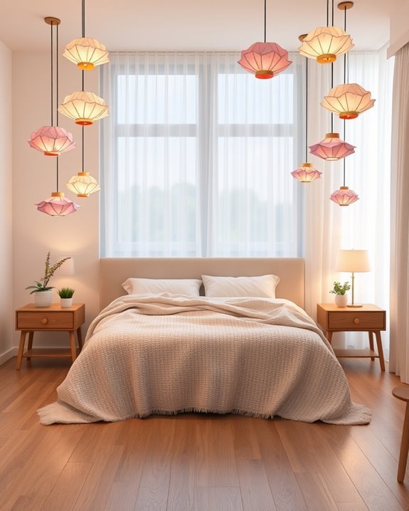 hanging lanterns with flowers