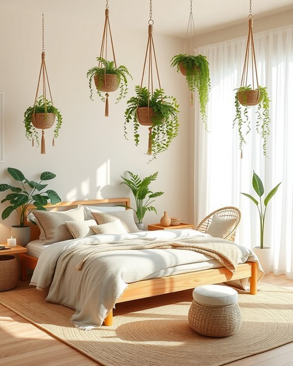 hanging plants enhance verticality