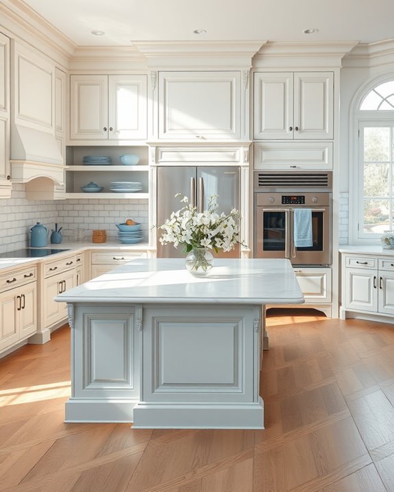 harmonious blue and cream