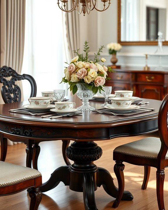 heirlooms enhance dining decor
