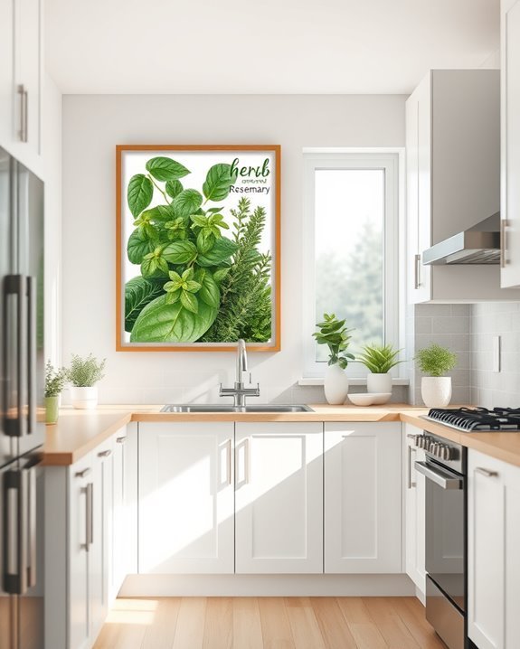 herb inspired kitchen wall decor