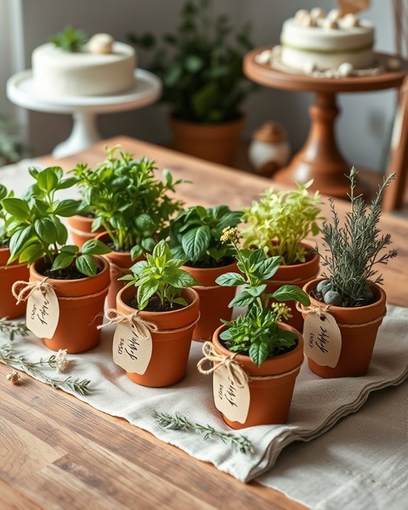 herb planter party favors