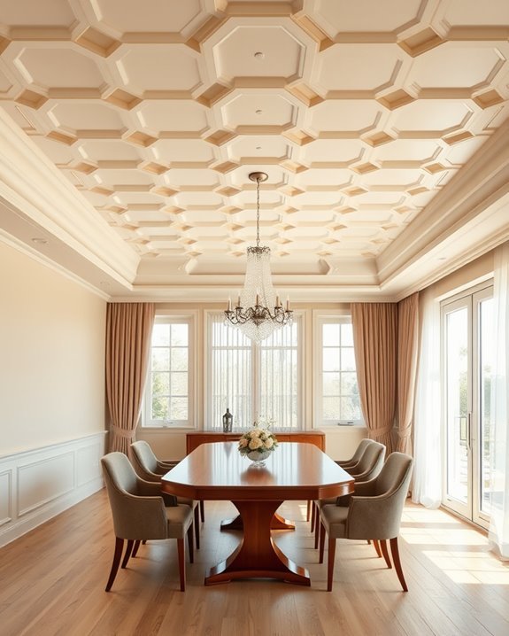 hexagonal ceiling design elegance